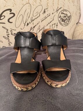 Black Women's Espadrille Platform Sandals